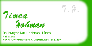 timea hohman business card