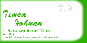 timea hohman business card